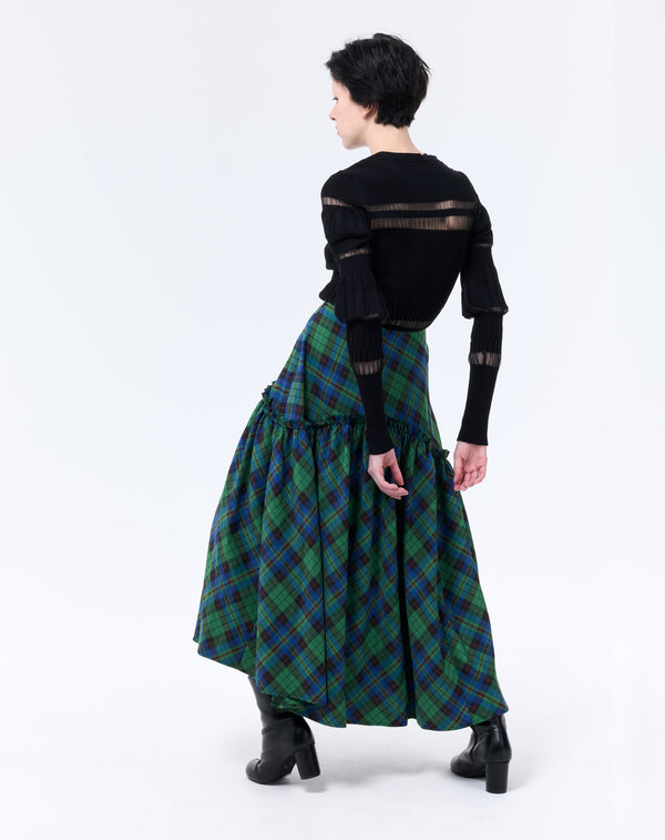 CHECK FLARE SKIRT