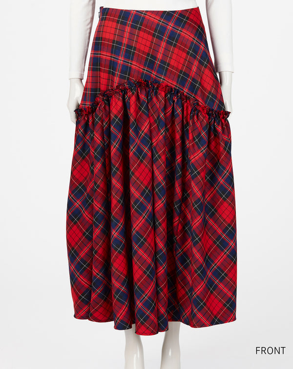 CHECK FLARE SKIRT
