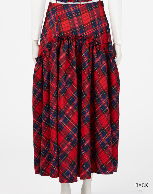 CHECK FLARE SKIRT
