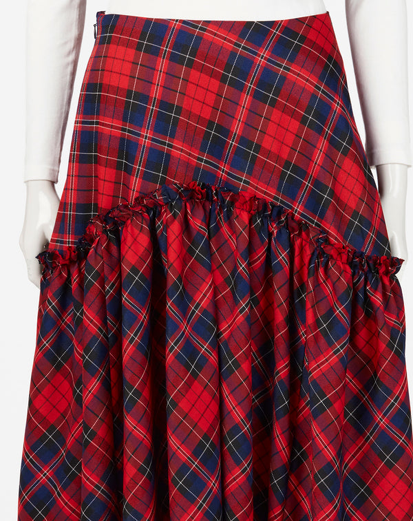CHECK FLARE SKIRT