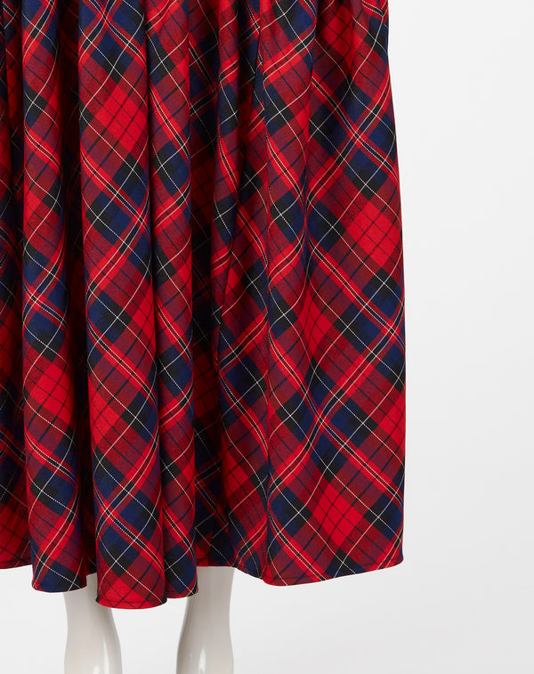 CHECK FLARE SKIRT