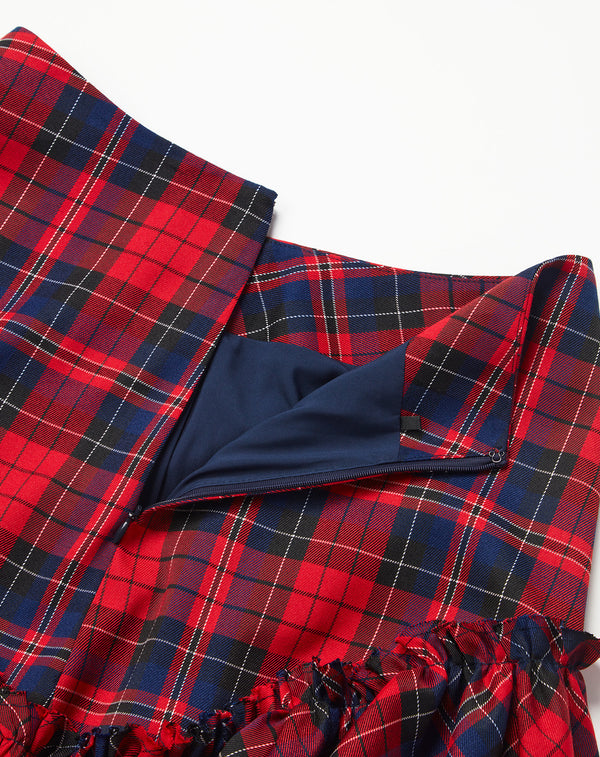 CHECK FLARE SKIRT