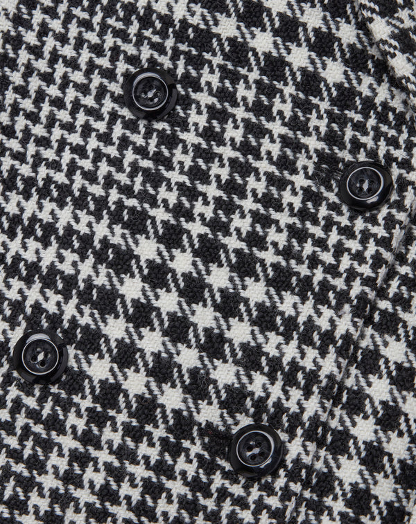 WOOL CHECK LANTERN SILHOUETTE COAT