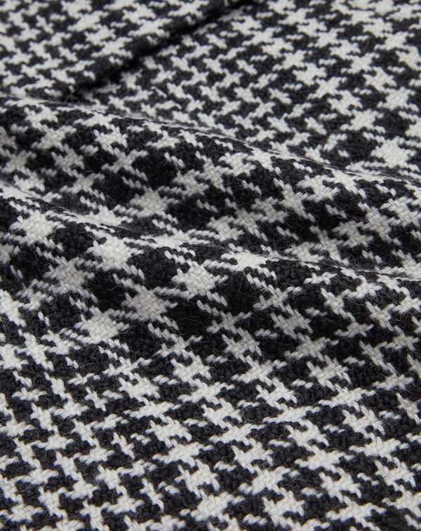 WOOL CHECK LANTERN SILHOUETTE COAT