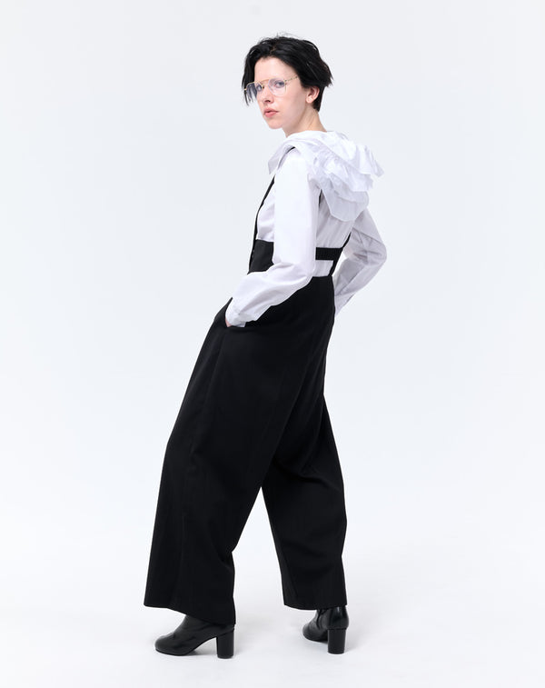 HOODED RUFFLE BLOUSE