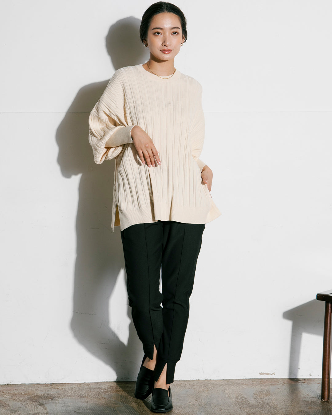 【2023AW】選べる2丈展開 裏起毛ジャージーポンチ ウォームスリットジョガーパンツ | LAEMUSE