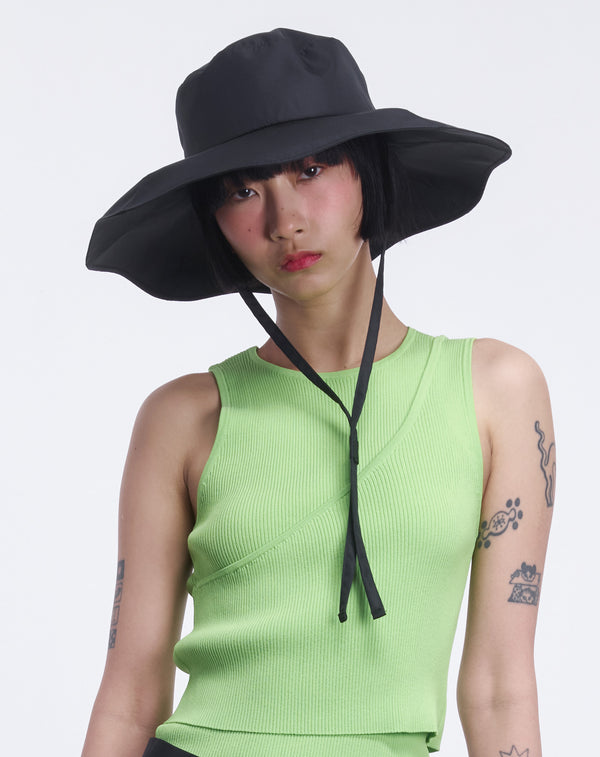 SCALLOPED-EDGE TAFETTA HAT