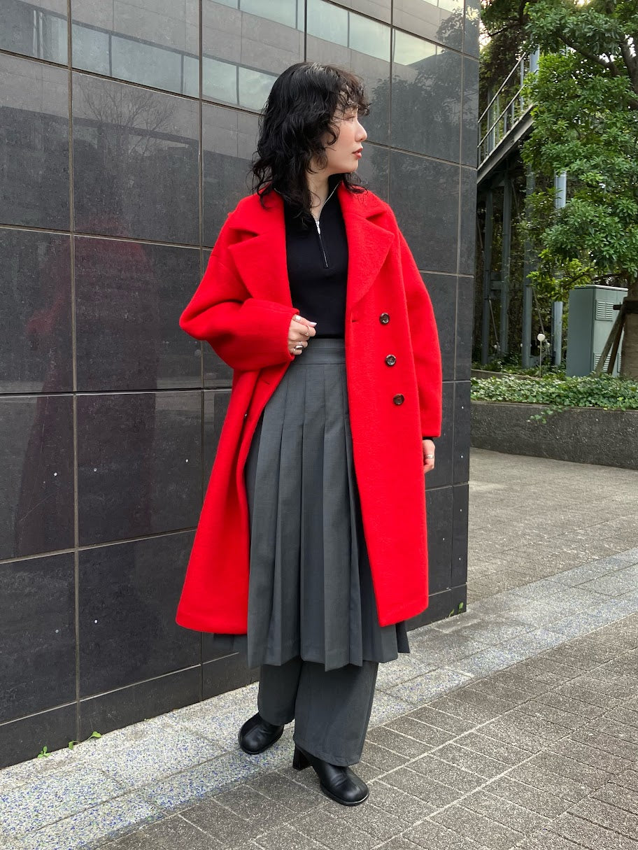 WOOL MIX COCOON LONG COAT