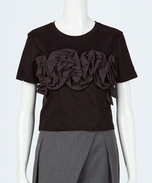 TAFFETA FRILL MINI T-SHIRT