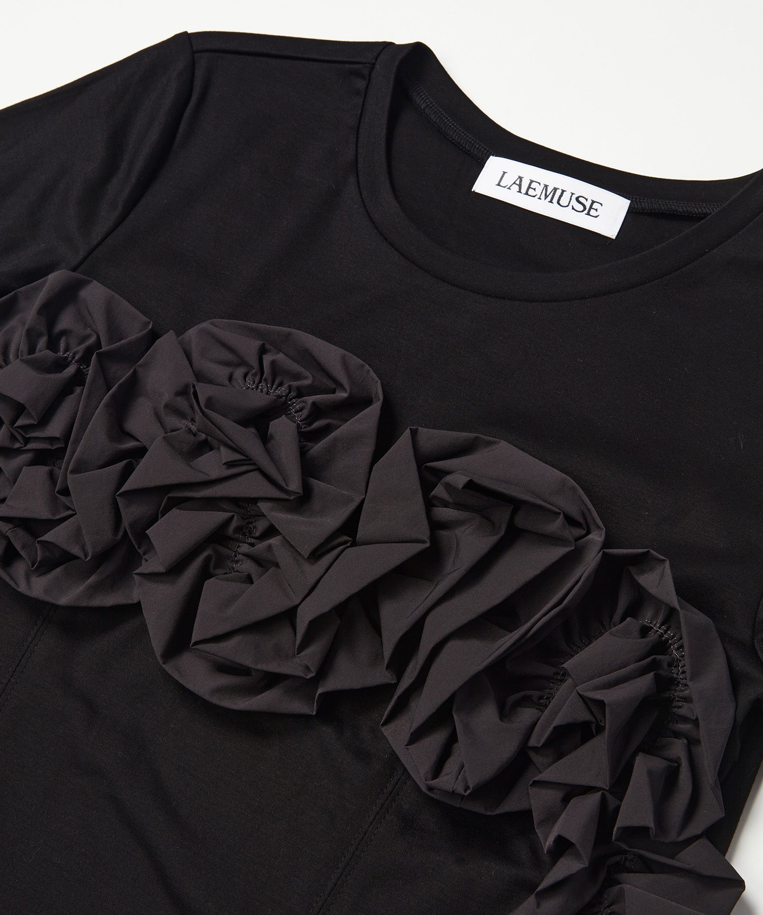 TAFFETA FRILL MINI T-SHIRT