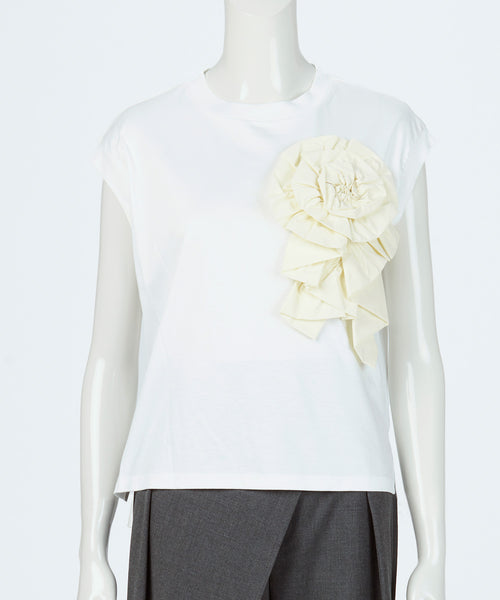 FRILL MOTIF FRENCH SLEEVE T-SHIRT