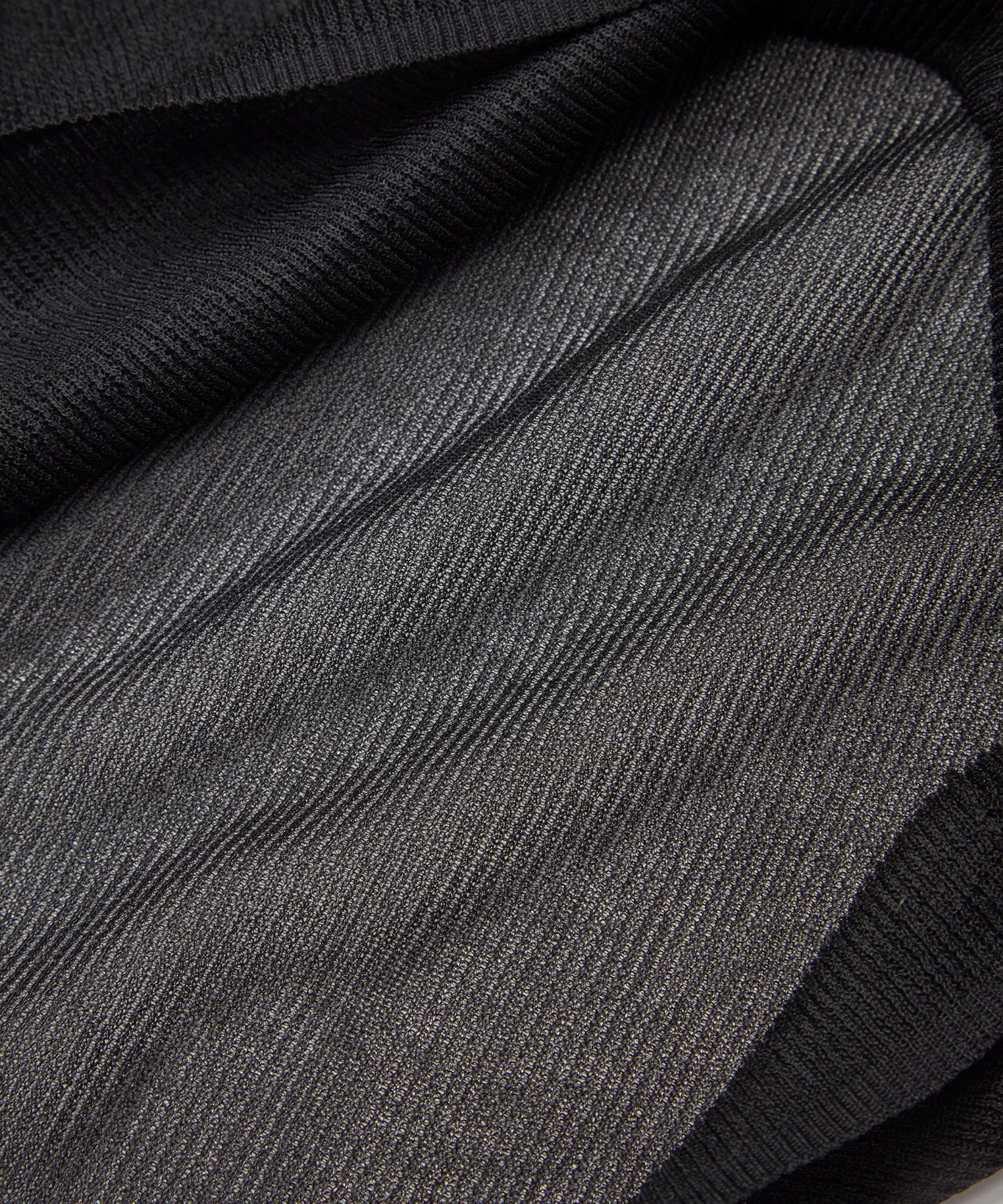 SHEER RIBBED HIGH NECK KNIT