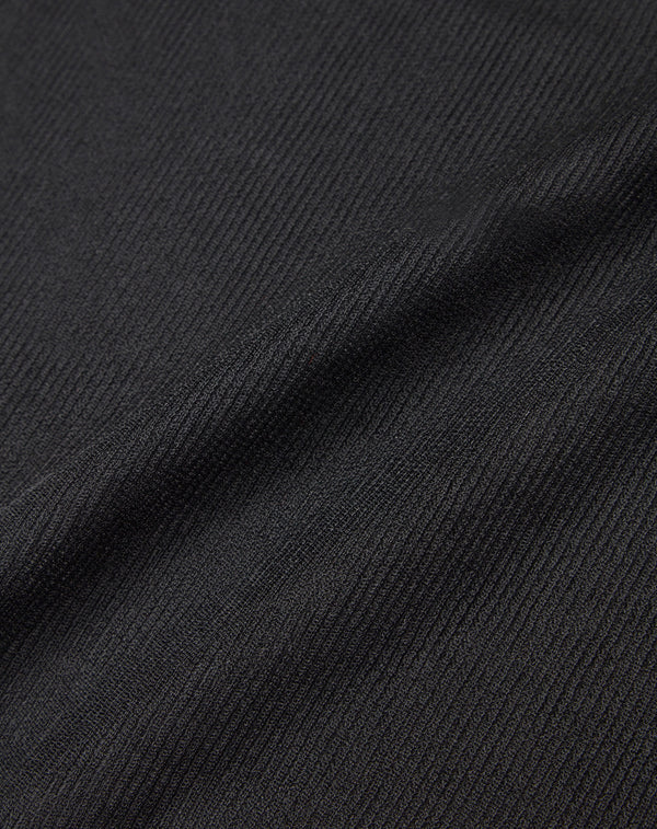 SHEER RIBBED HIGH NECK KNIT