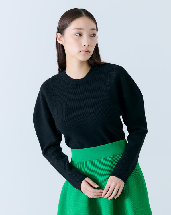 VOLUMINOUS SLEEVE KNIT PULLOVER