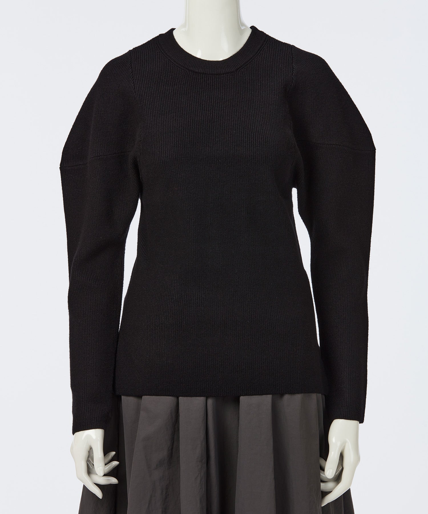 VOLUMINOUS SLEEVE KNIT PULLOVER