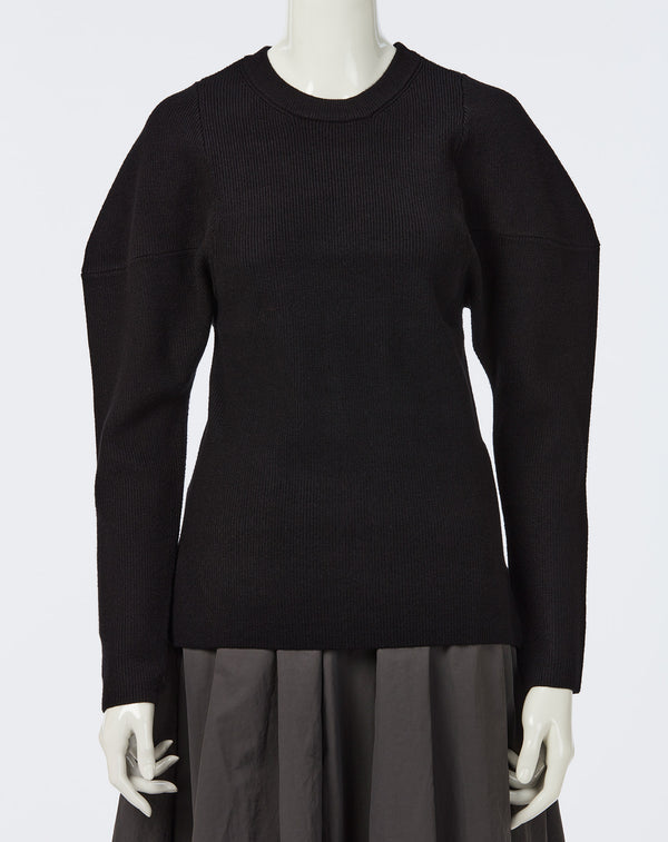 VOLUMINOUS SLEEVE KNIT PULLOVER