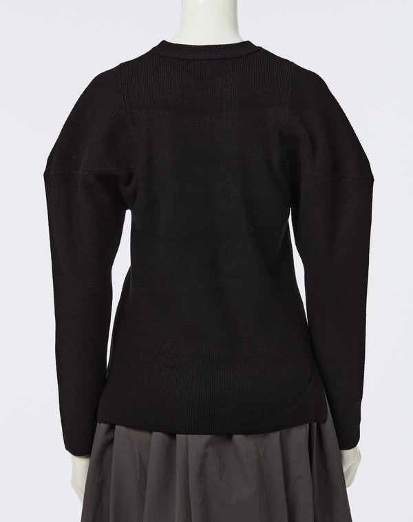 VOLUMINOUS SLEEVE KNIT PULLOVER