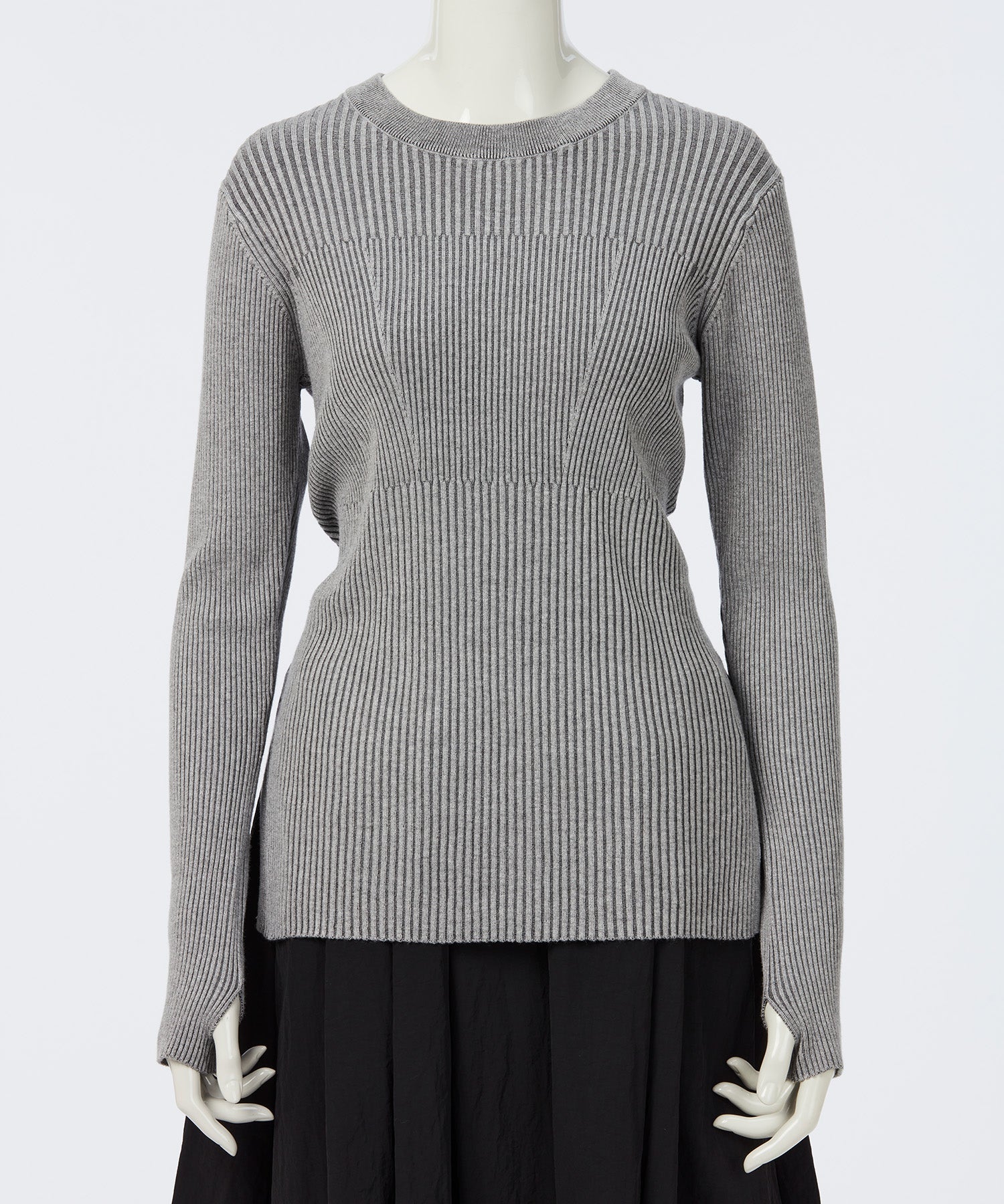 CONTRAST RIBBED KNIT PULLOVER