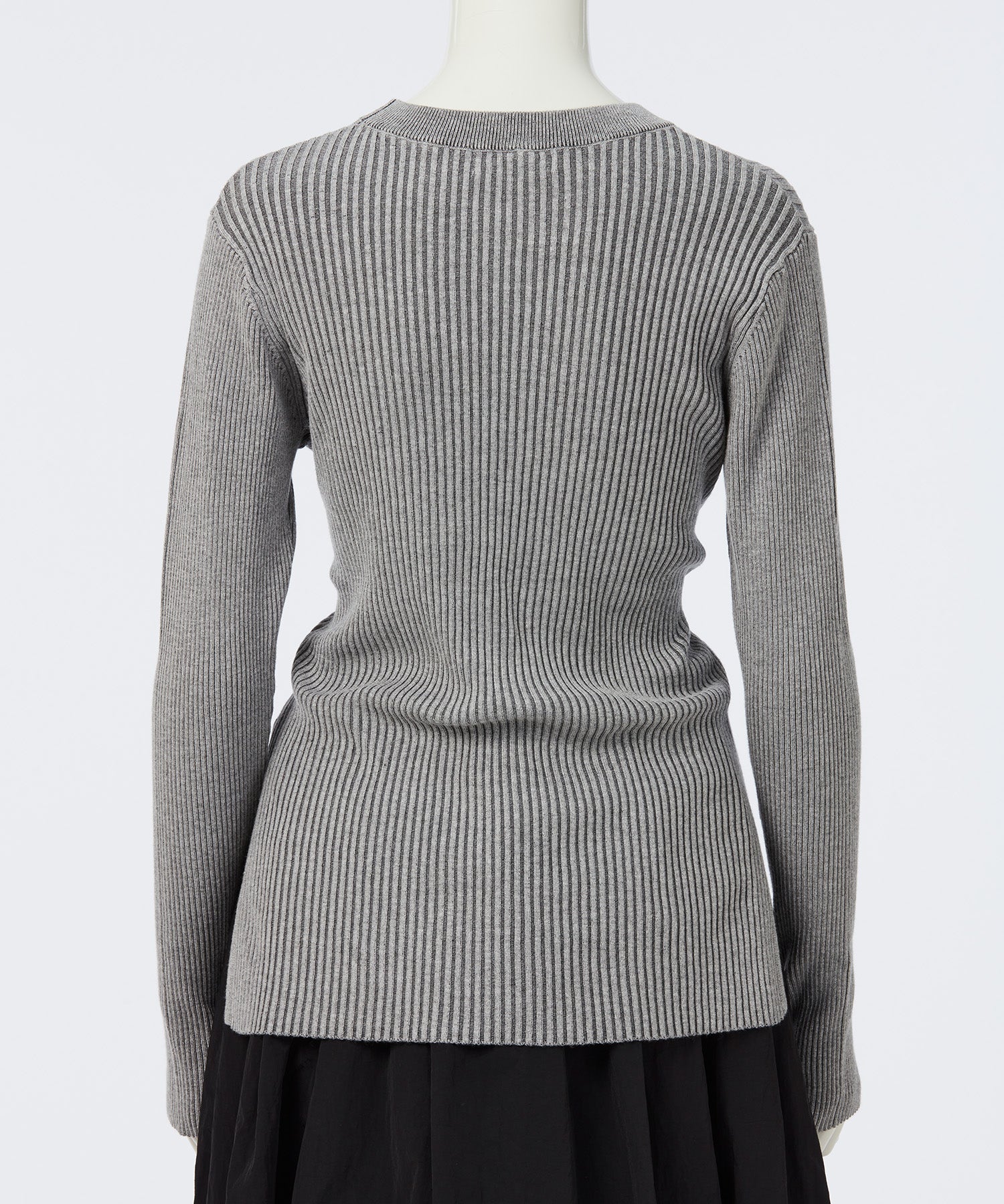 CONTRAST RIBBED KNIT PULLOVER