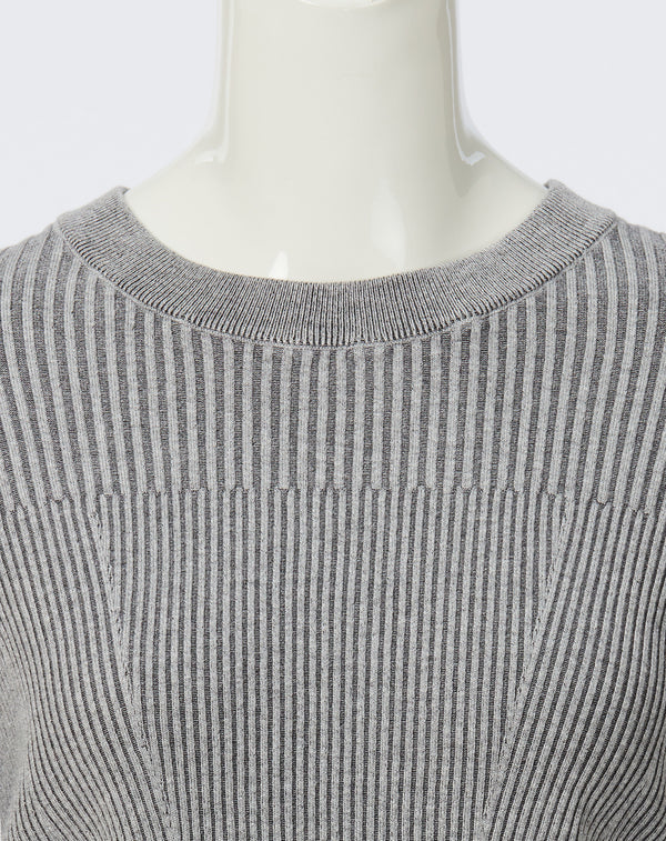 CONTRAST RIBBED KNIT PULLOVER