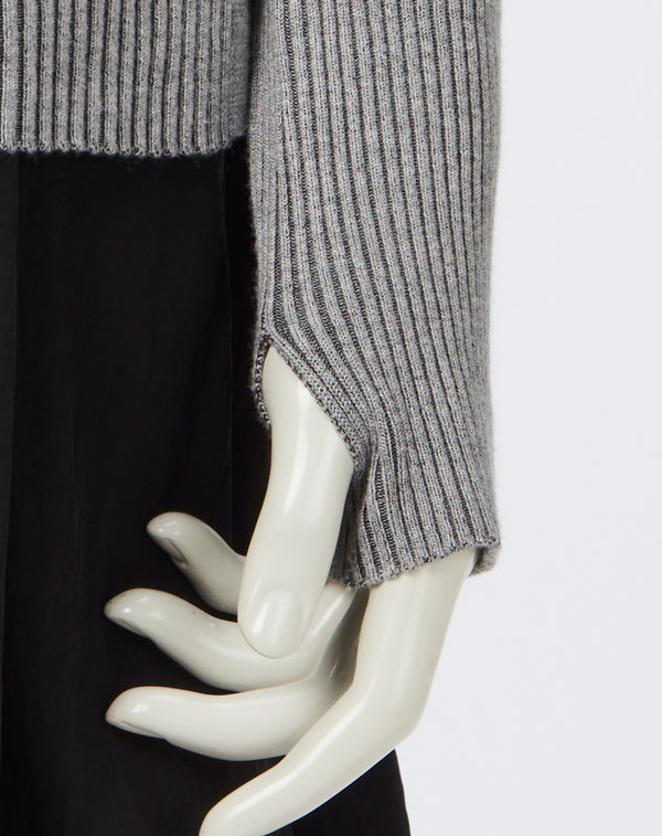 CONTRAST RIBBED KNIT PULLOVER