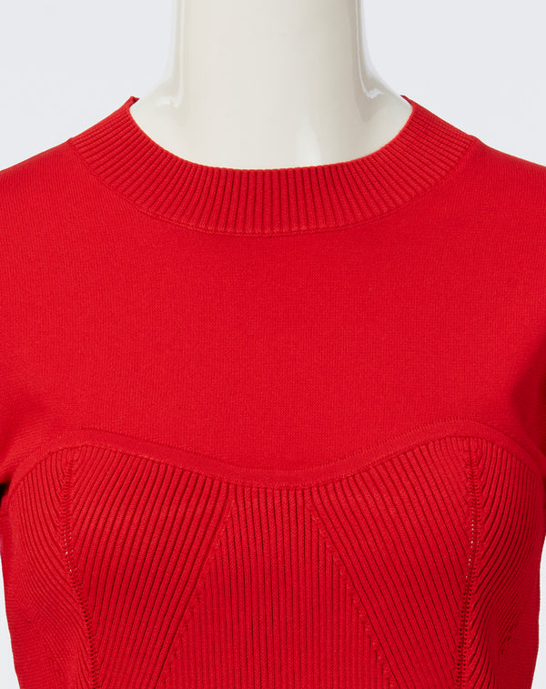 BUSTIER-DOCKING KNIT PULLOVER