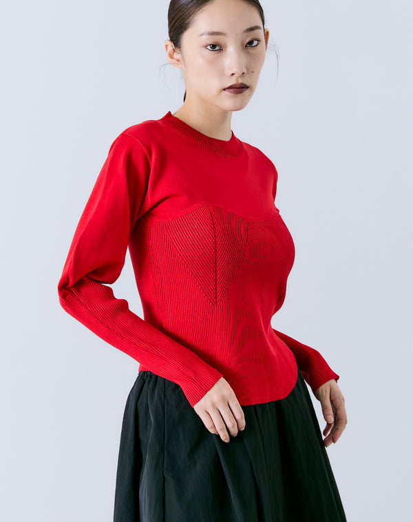 BUSTIER-DOCKING KNIT PULLOVER