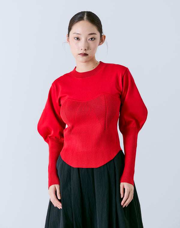 BUSTIER-DOCKING KNIT PULLOVER