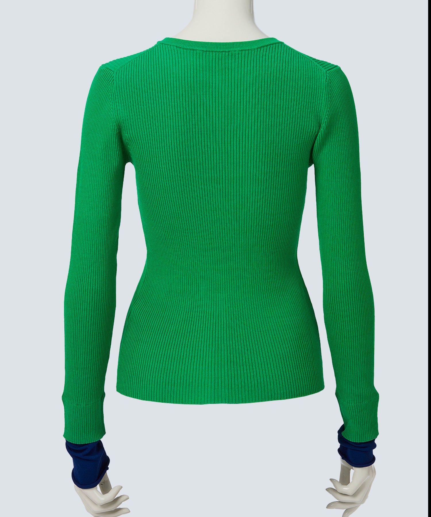 LAYERED SLEEVE CREW-NECK KNIT TOP