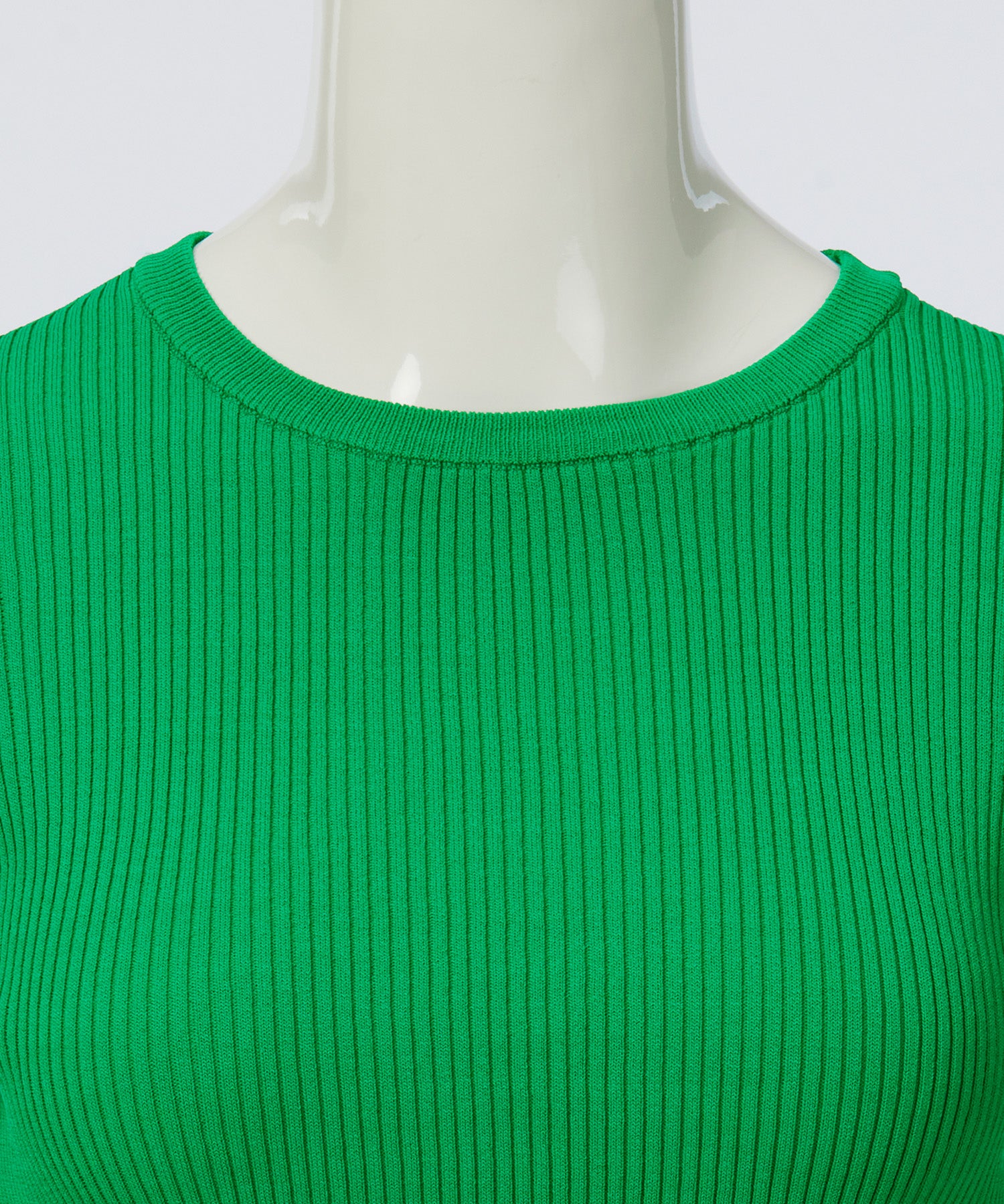 LAYERED SLEEVE CREW-NECK KNIT TOP