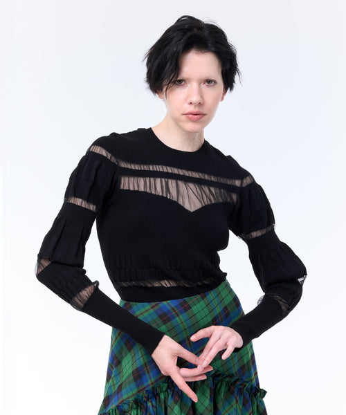 SHEER PANEL PULLOVER
