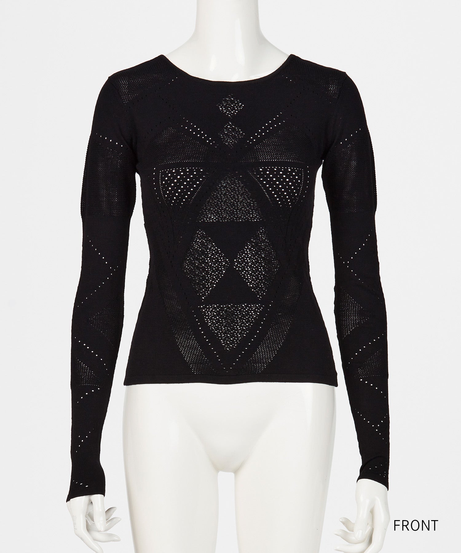 BODY FIT MESH KNIT TOP