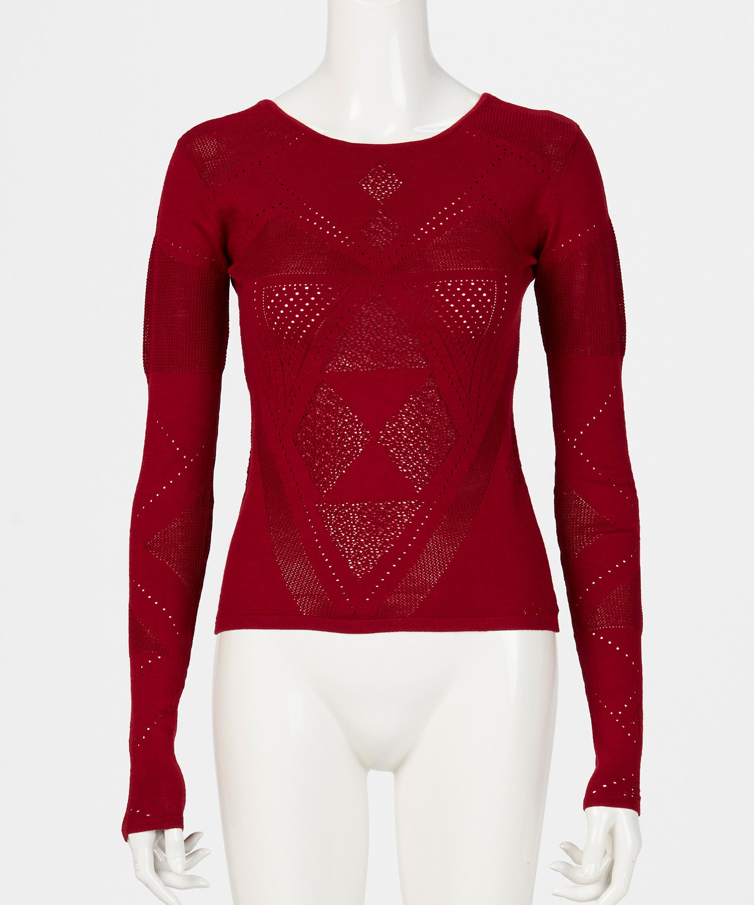 BODY FIT MESH KNIT TOP