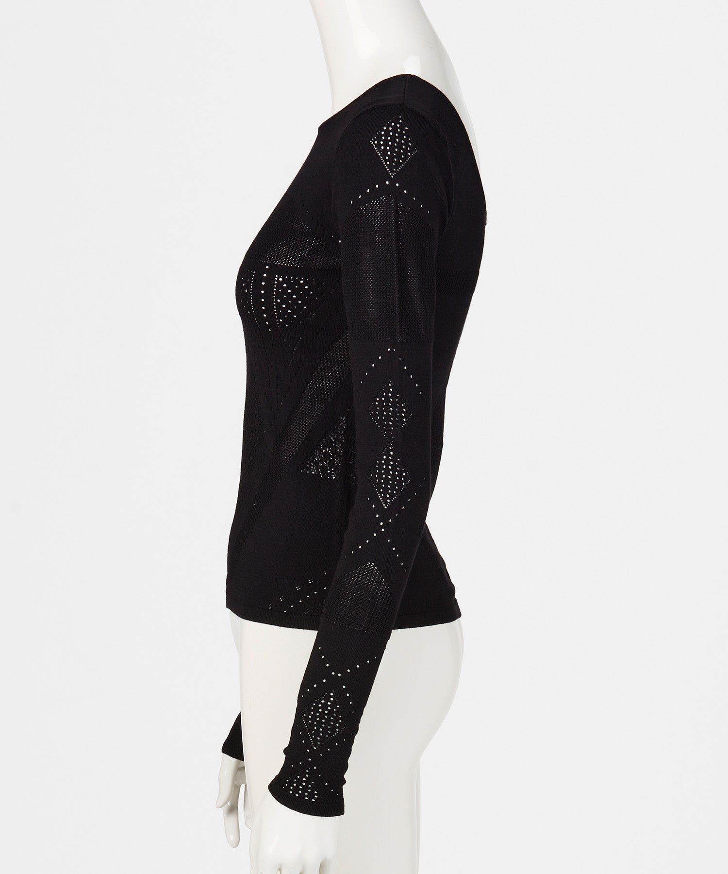 BODY FIT MESH KNIT TOP
