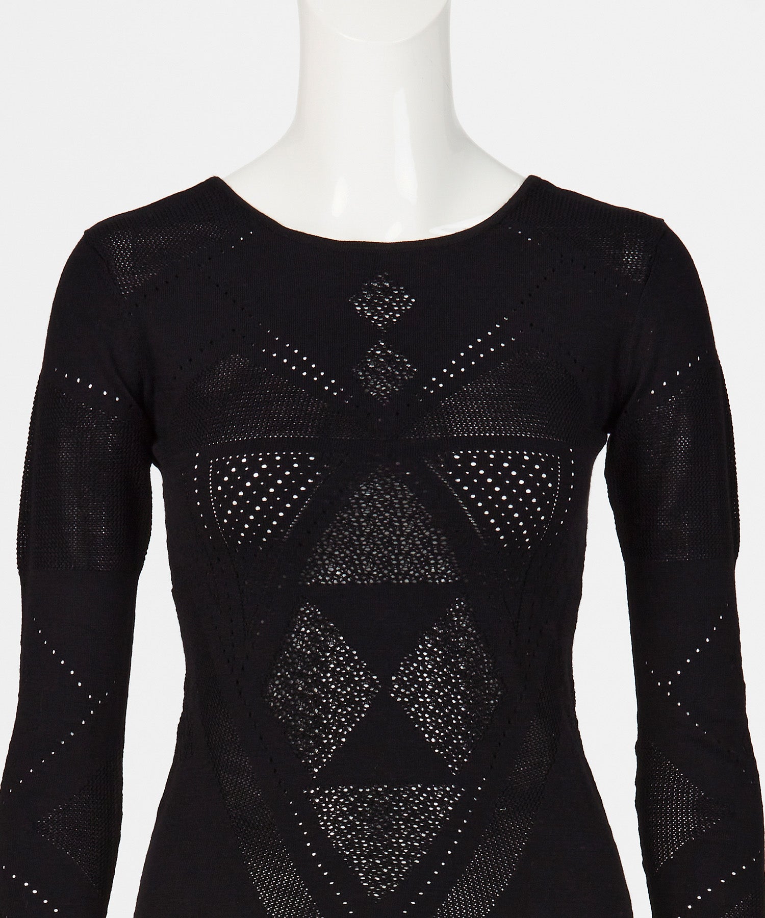 BODY FIT MESH KNIT TOP