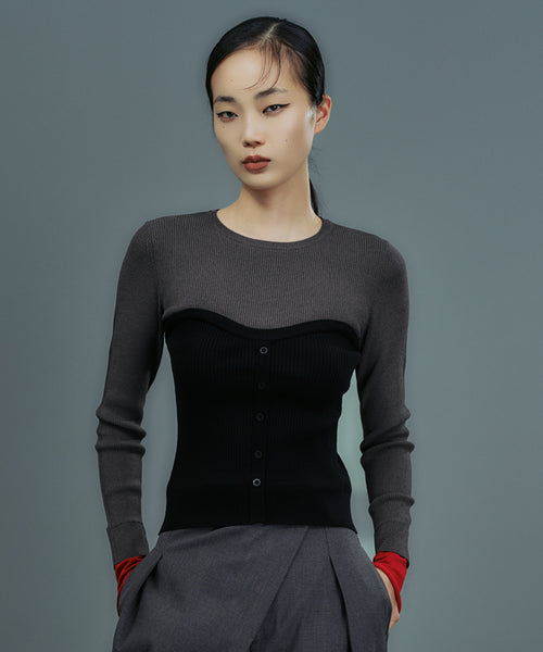 BUSTIER DOCKING RIB KNIT