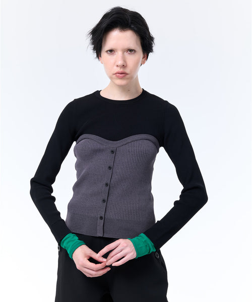 BUSTIER DOCKING RIB KNIT