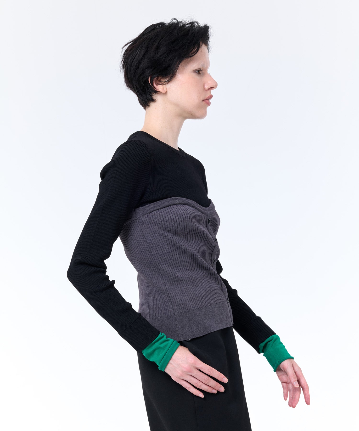 BUSTIER DOCKING RIB KNIT