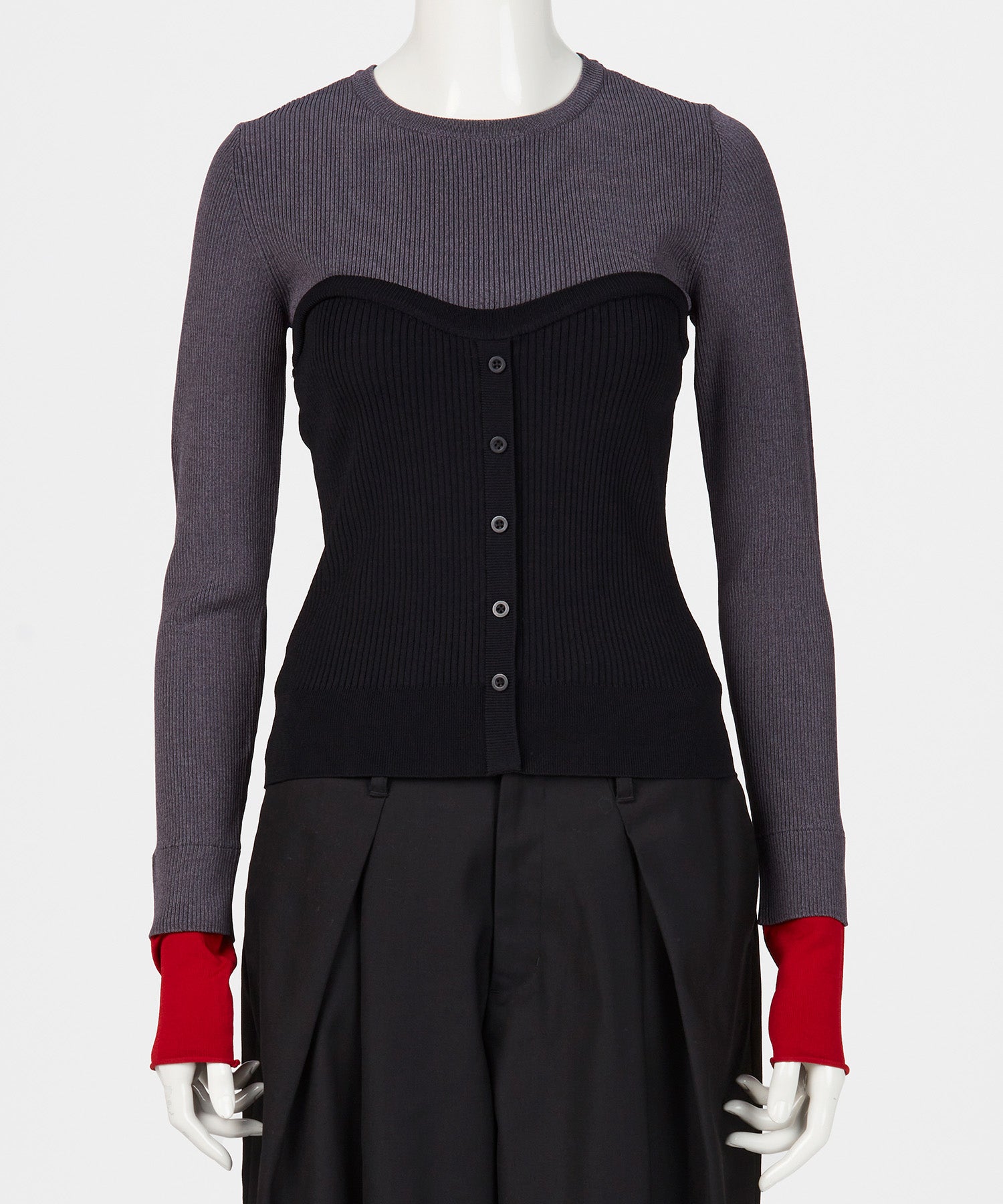 BUSTIER DOCKING RIB KNIT