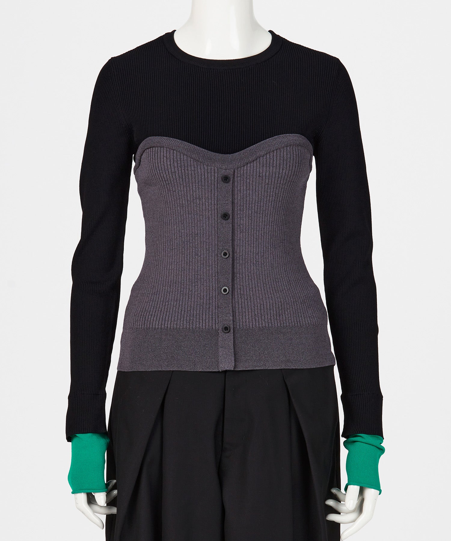BUSTIER DOCKING RIB KNIT