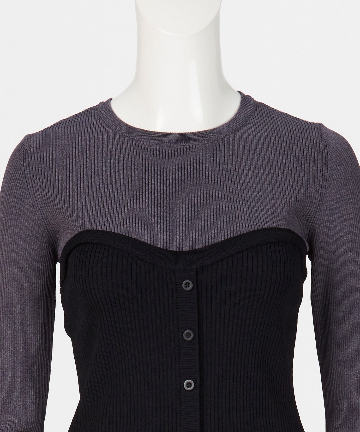 BUSTIER DOCKING RIB KNIT
