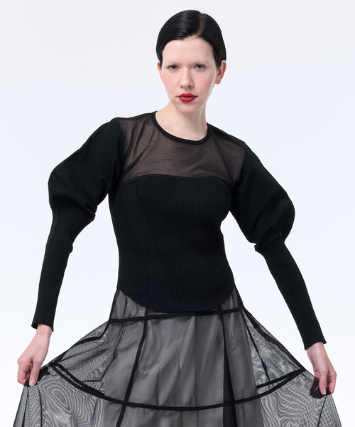 SHEER × SPONDISH BUSTIER COMBINATION KNIT