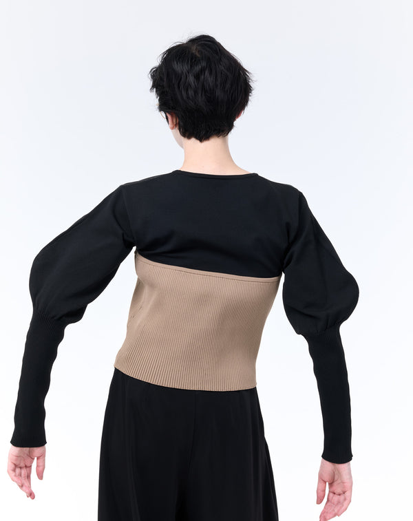 SHEER × SPONDISH BUSTIER COMBINATION KNIT