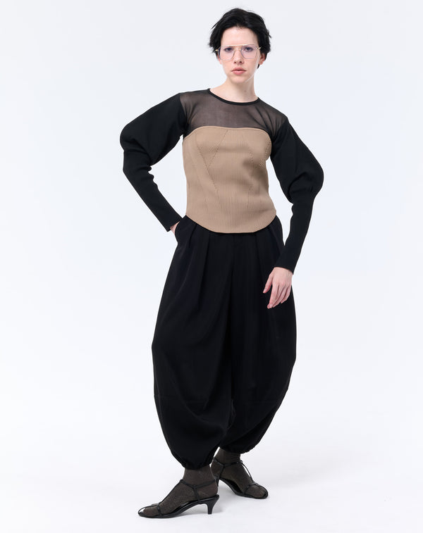 SHEER × SPONDISH BUSTIER COMBINATION KNIT