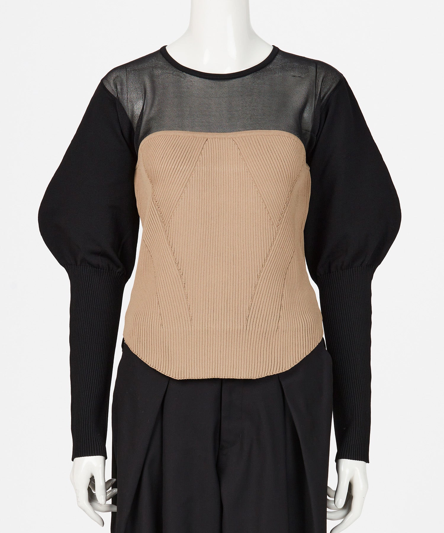 SHEER × SPONDISH BUSTIER COMBINATION KNIT