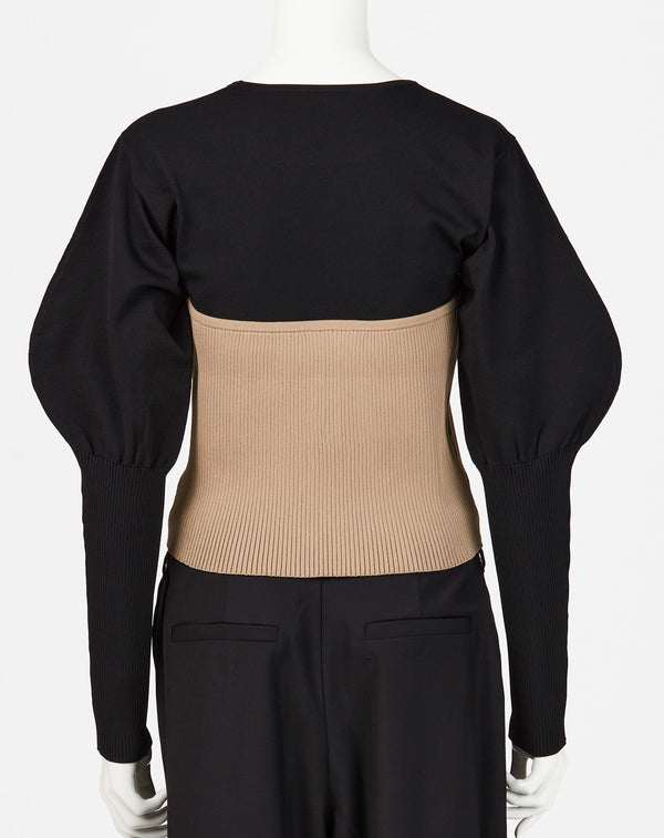 SHEER × SPONDISH BUSTIER COMBINATION KNIT