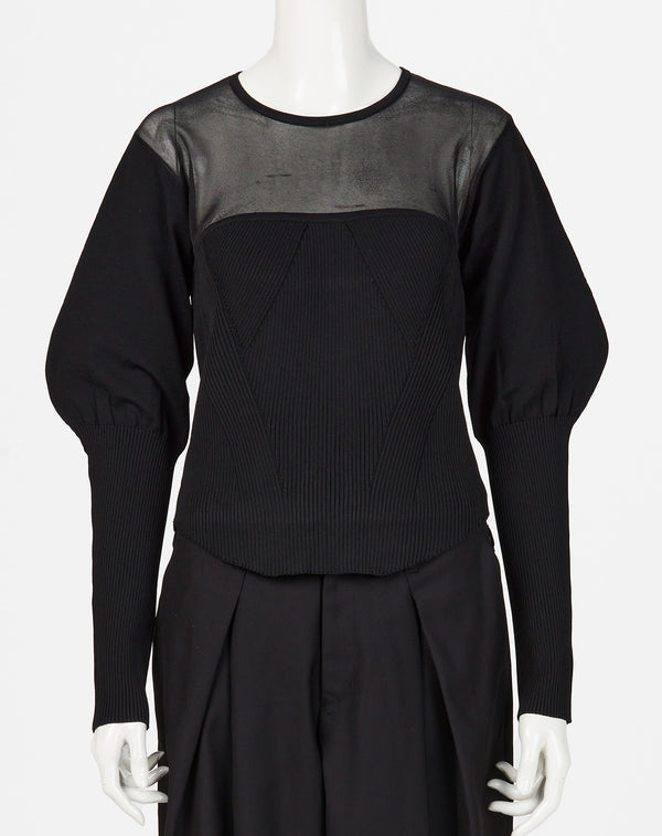 SHEER × SPONDISH BUSTIER COMBINATION KNIT