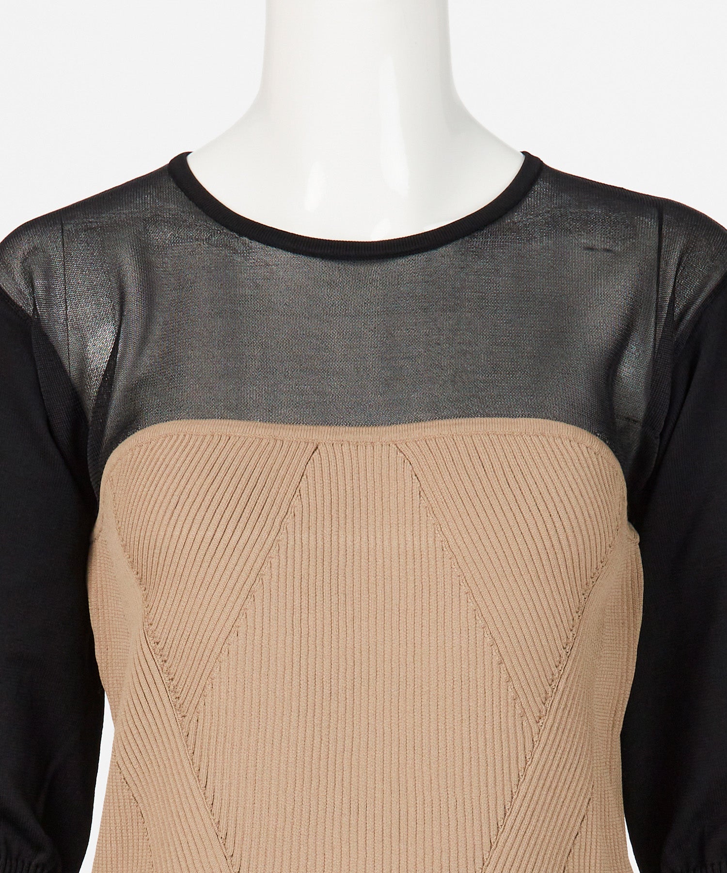 SHEER × SPONDISH BUSTIER COMBINATION KNIT