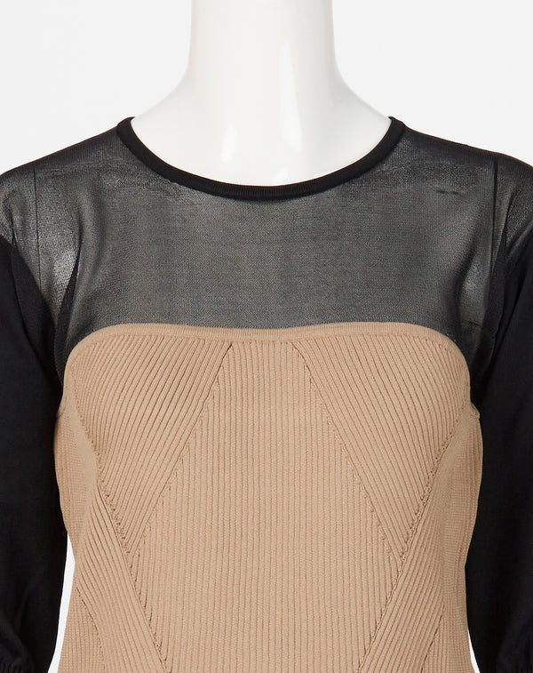 SHEER × SPONDISH BUSTIER COMBINATION KNIT