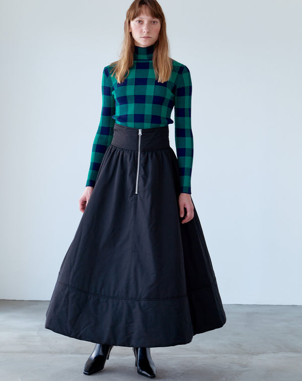 JACQUARD CHECK HIGH-NECK KNIT